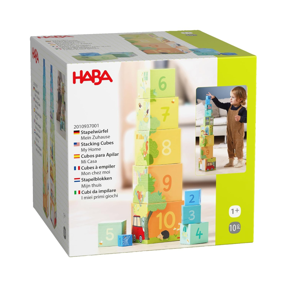HABA Cubi Impilabili Mein Zuhause – Set 10 Pezzi dai 12 Mesi