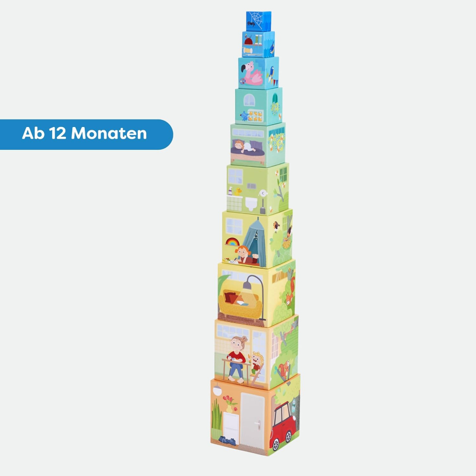 HABA Cubi Impilabili Mein Zuhause – Set 10 Pezzi dai 12 Mesi