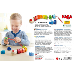 HABA Gioco Infilare Drago dei Numeri – Legno Faggio, dai 2 Anni