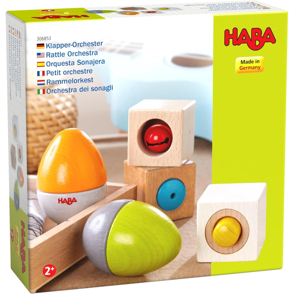 HABA Orchestra Sonaglio – Set Percussioni in Legno per Bambini