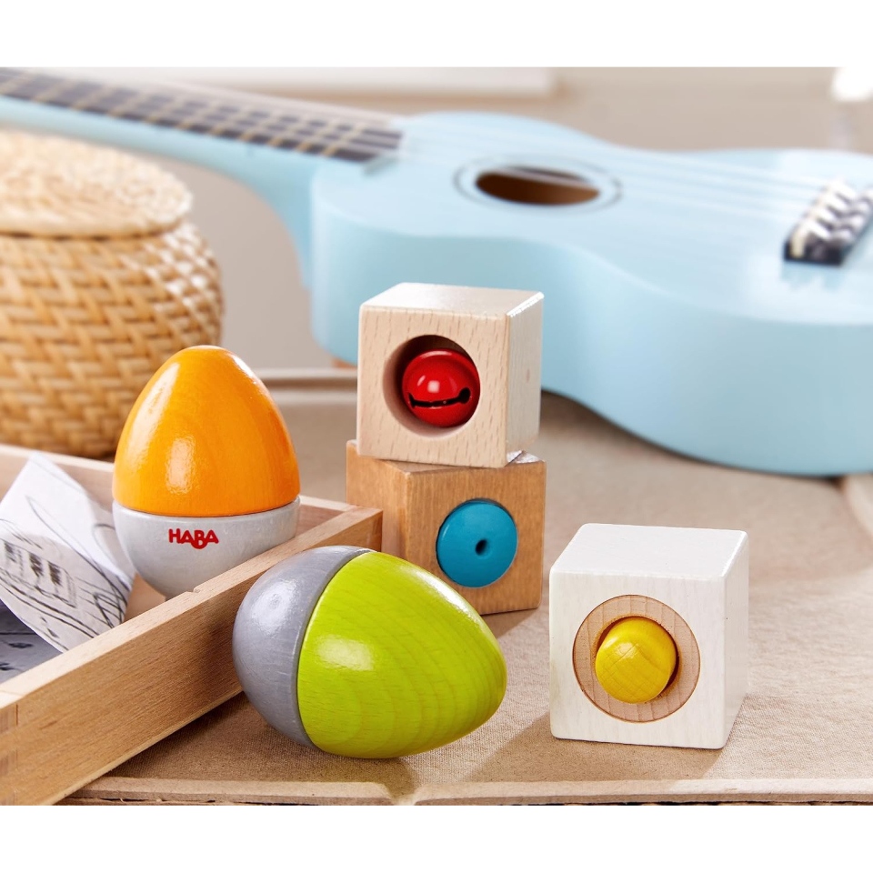 HABA Orchestra Sonaglio – Set Percussioni in Legno per Bambini