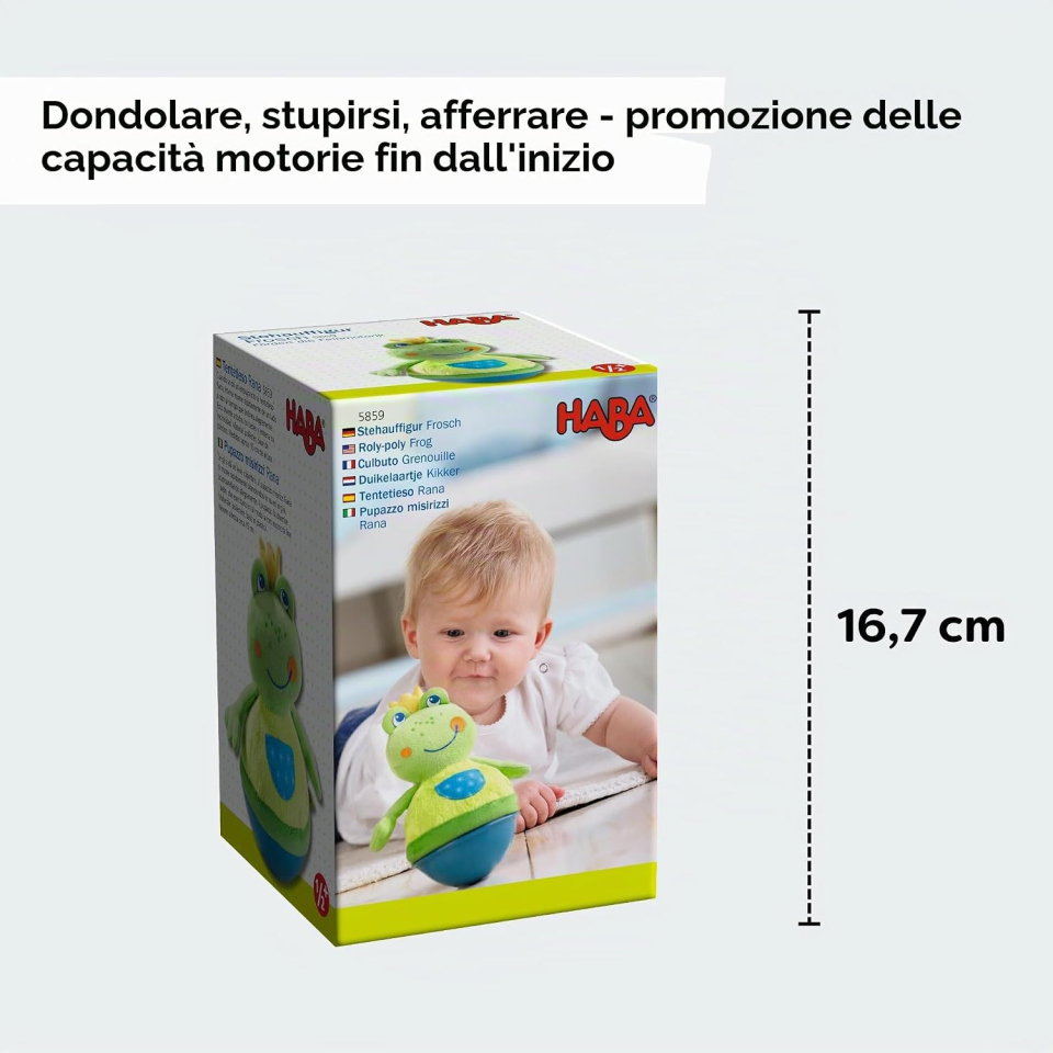 Haba Rana Roly-Poly Peluche con Sonaglio