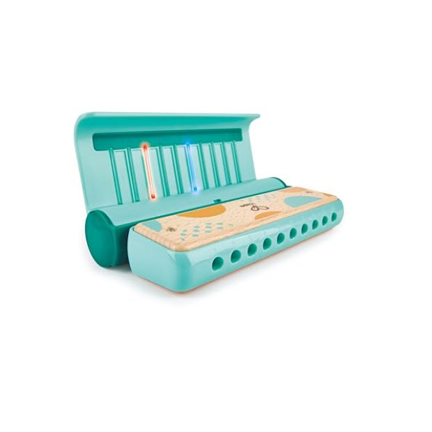 Hape armonica per bambini con luci guida colorate - strumento a fiato dai 3 anni