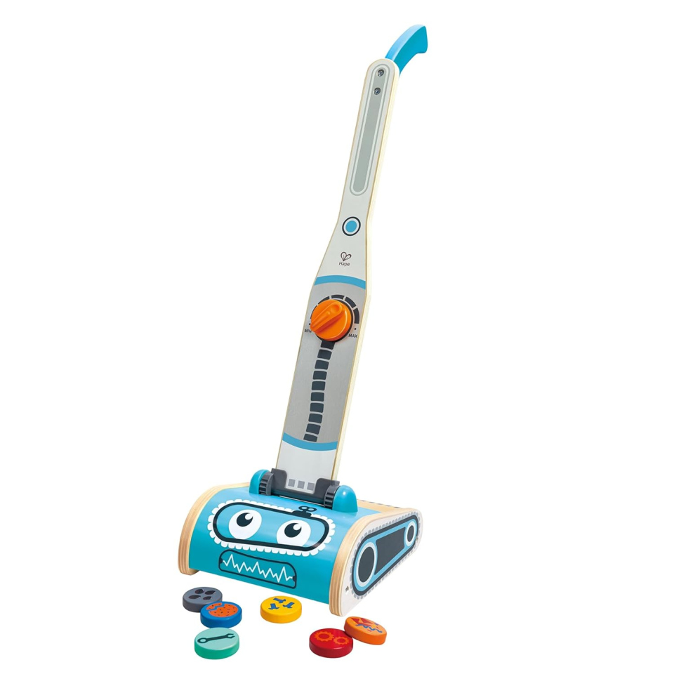 Hape Aspirapolvere Giocattolo con Robot – Gioco di Imitazione in Legno