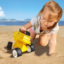 Hape Autocarro Giallo Ribaltabile - Camion Spiaggia dai 12 Mesi