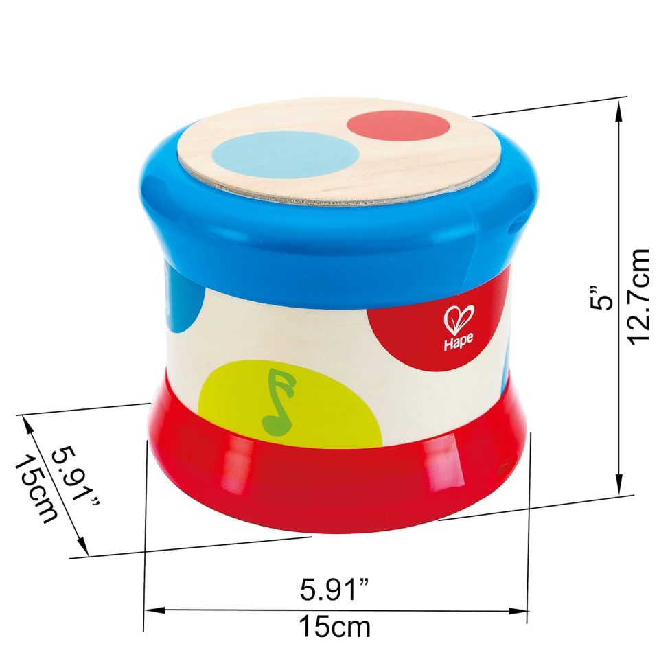 Hape Baby Tamburo – Gioco Musicale in Legno dai 6 Mesi