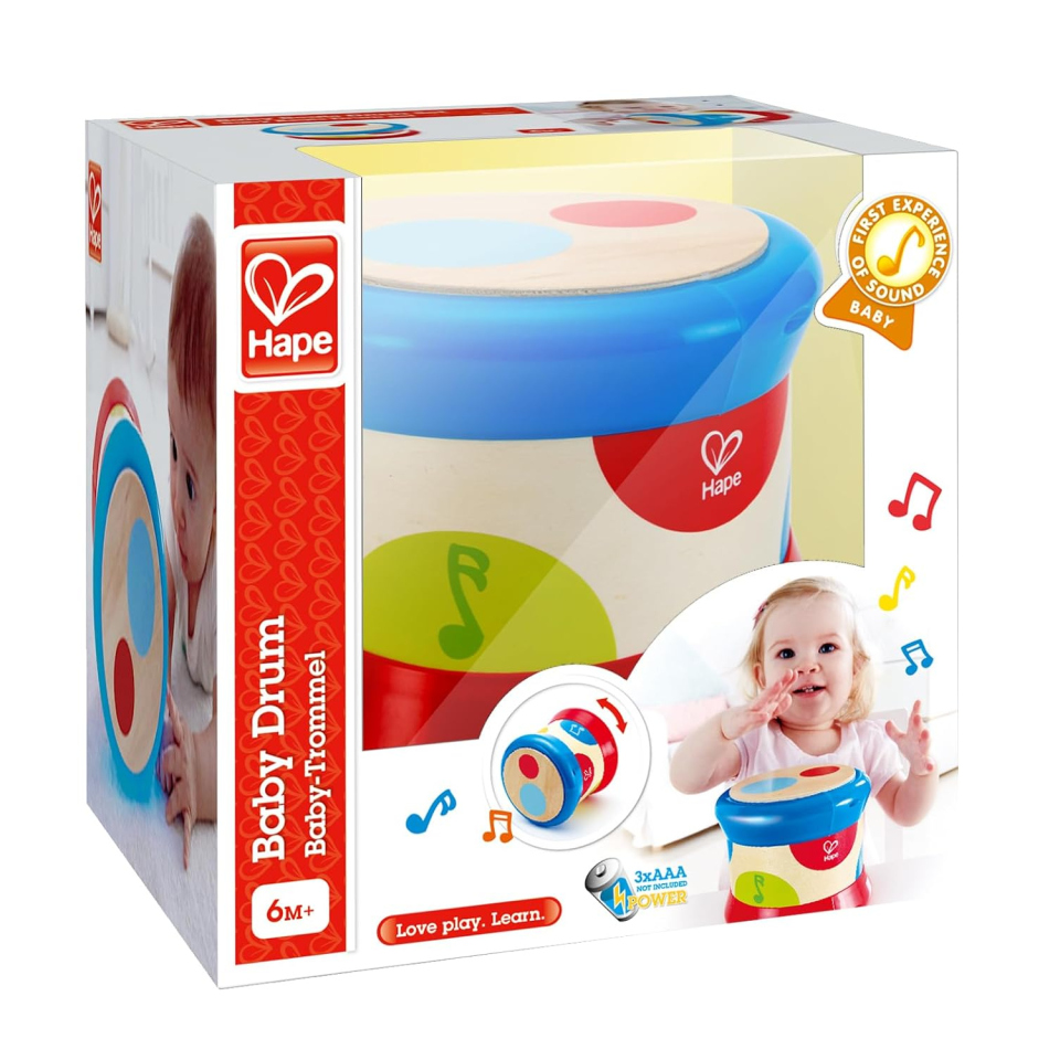 Hape Baby Tamburo – Gioco Musicale in Legno dai 6 Mesi