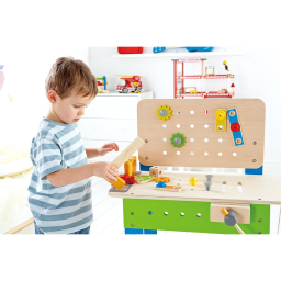 Hape Banco da Lavoro in Legno 35 Pezzi – Gioco Educativo dai 3 Anni