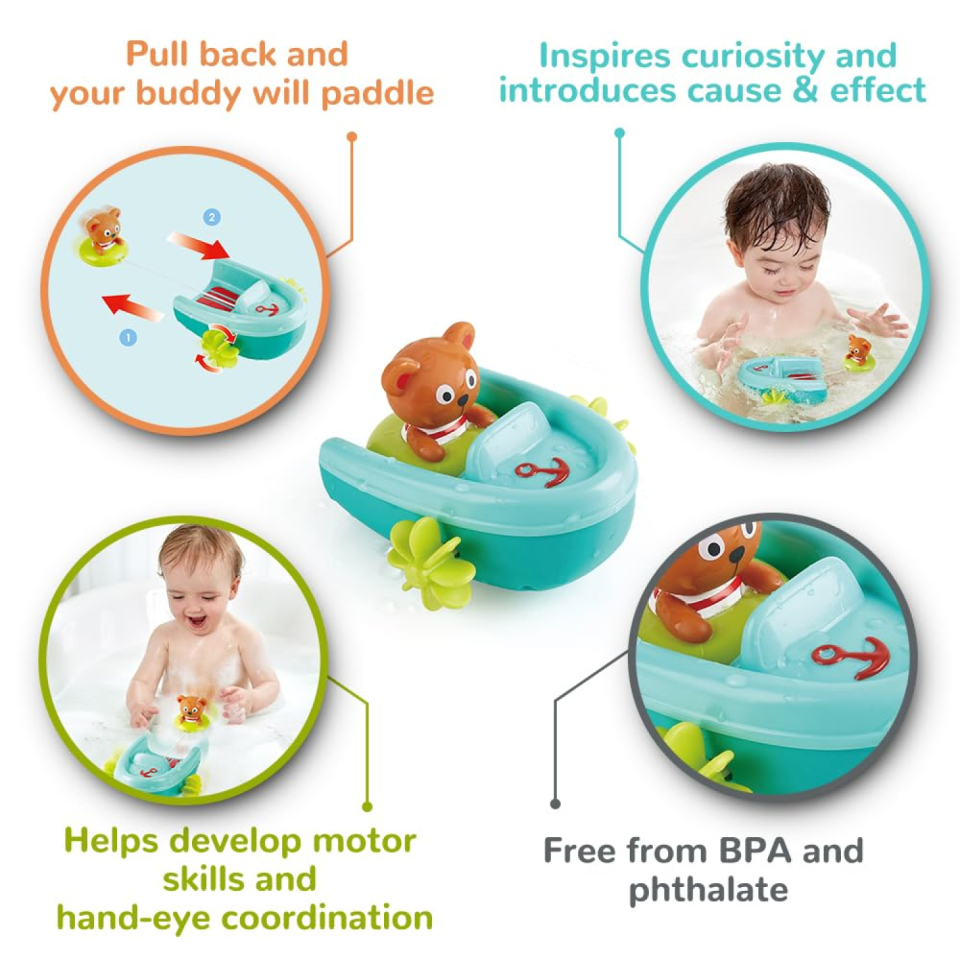 Hape Barca a Molla con Orso Sciatore – Gioco Bagnetto 18m+
