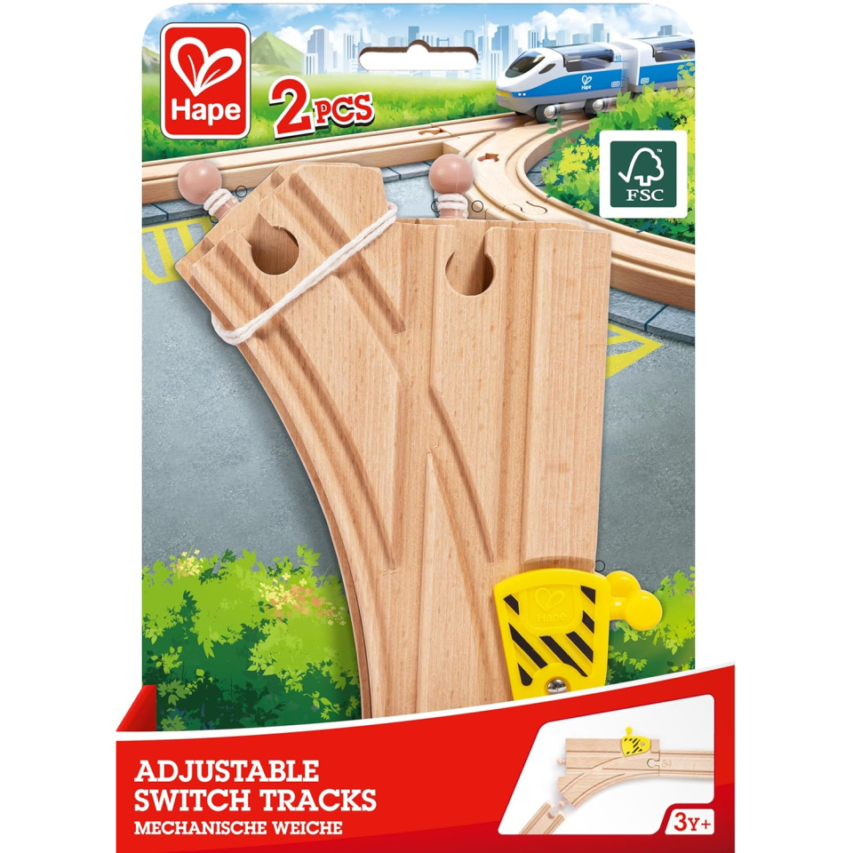 Hape Binari Meccanici a Y per Ferrovia in Legno – 2 Pezzi