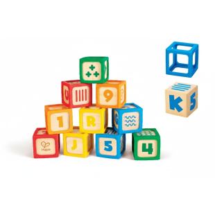 Hape Blocchi Impilabili in Legno – Set 10 Pezzi con Bordi in Silicone
