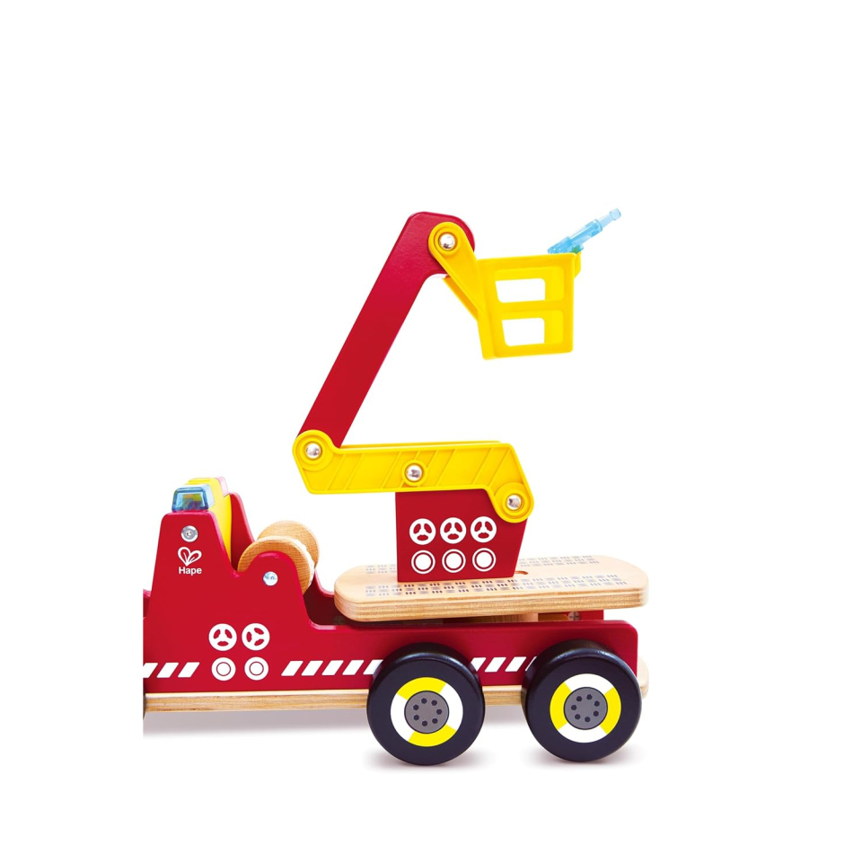 Hape Camion dei Pompieri in Legno con Luci e Sirena