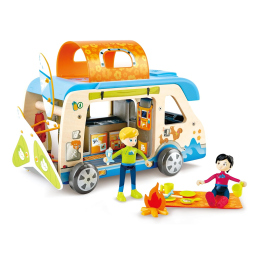 Hape Camper Avventura Trasformabile con Bambole e Accessori