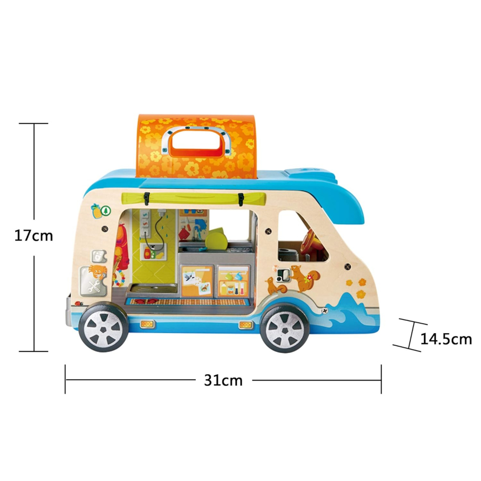 Hape Camper Avventura Trasformabile con Bambole e Accessori