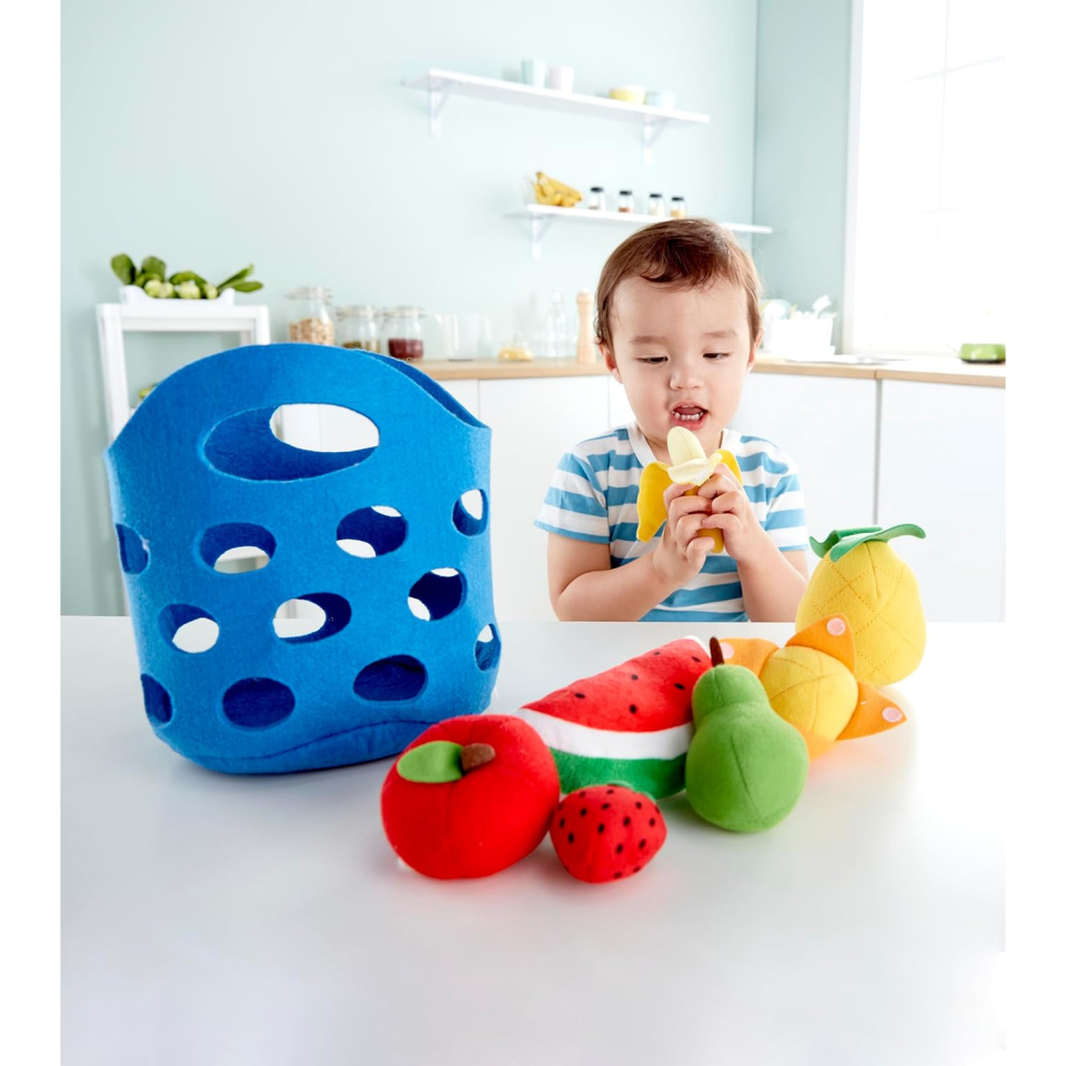 Hape Cesto di Frutta in Feltro e Legno per Bambini