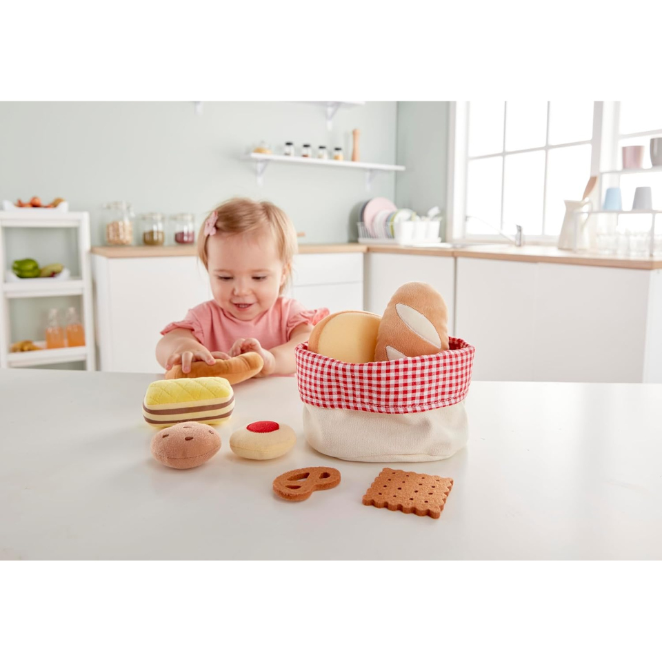 Hape Cesto di Pane in Feltro – Set Cibo Giocattolo per Bambini