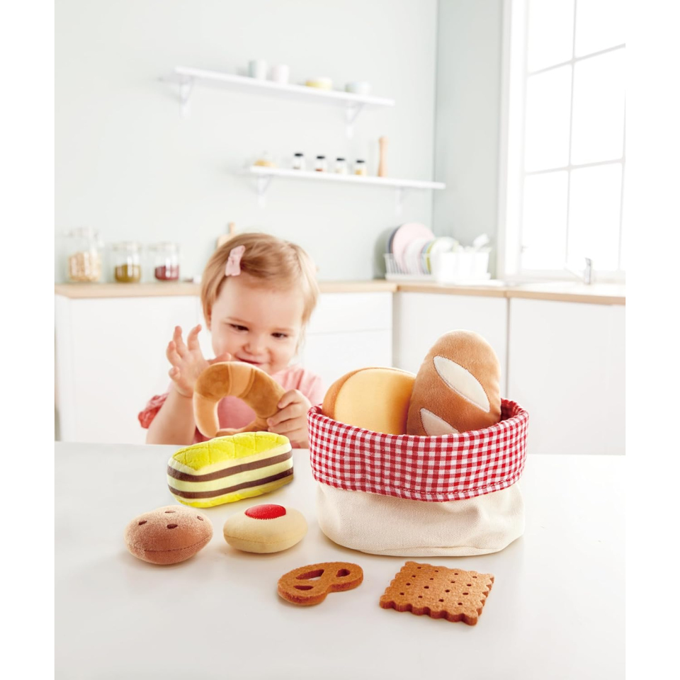 Hape Cesto di Pane in Feltro – Set Cibo Giocattolo per Bambini
