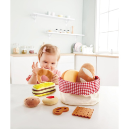 Hape Cesto di Pane in Feltro – Set Cibo Giocattolo per Bambini