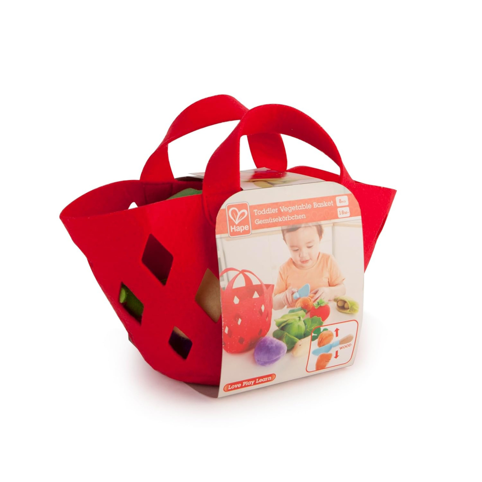 Hape Cesto di Verdure in Feltro – Set Taglio con Velcro dai 18 Mesi