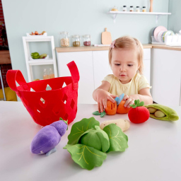 Hape Cesto di Verdure in Feltro – Set Taglio con Velcro dai 18 Mesi