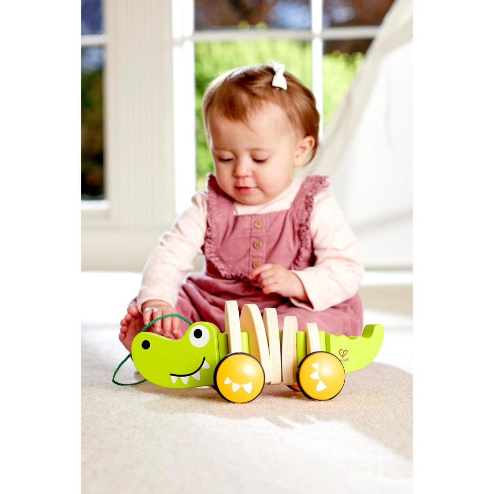 Hape Coccodrillo Trainabile in Legno per Primi Passi