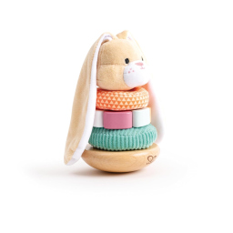 Hape Coniglietto Impilabile in Legno e Tessuto dai 10 Mesi