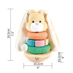 Hape Coniglietto Impilabile in Legno e Tessuto dai 10 Mesi