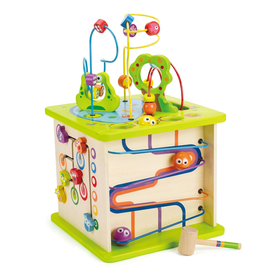 Hape Cubo Multiattività in Legno 5 Lati per Bambini