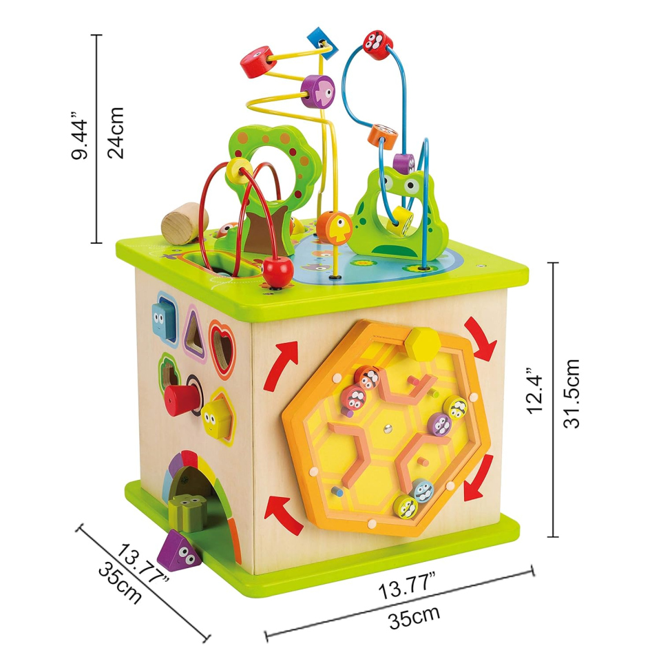 Hape Cubo Multiattività in Legno 5 Lati per Bambini