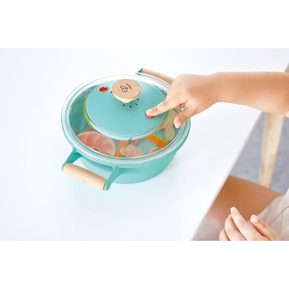 Hape Set Cucina a Vapore – Pentola Interattiva con Cibo Giocattolo