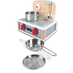 Hape Cucinetta Portatile 2 in 1 in Legno con Piastra, Griglia e Utensili