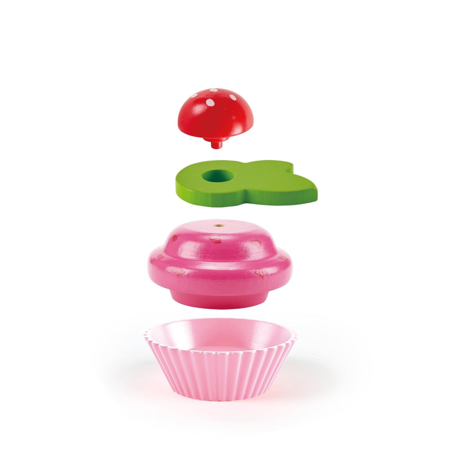 Hape Cupcake – Set Pasticceria in Legno con Topper Decorativi