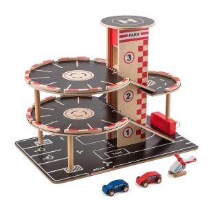 Hape Garage in Legno Multipiano con Rampa e Accessori