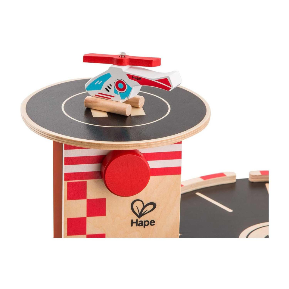 Hape Garage in Legno Multipiano con Rampa e Accessori