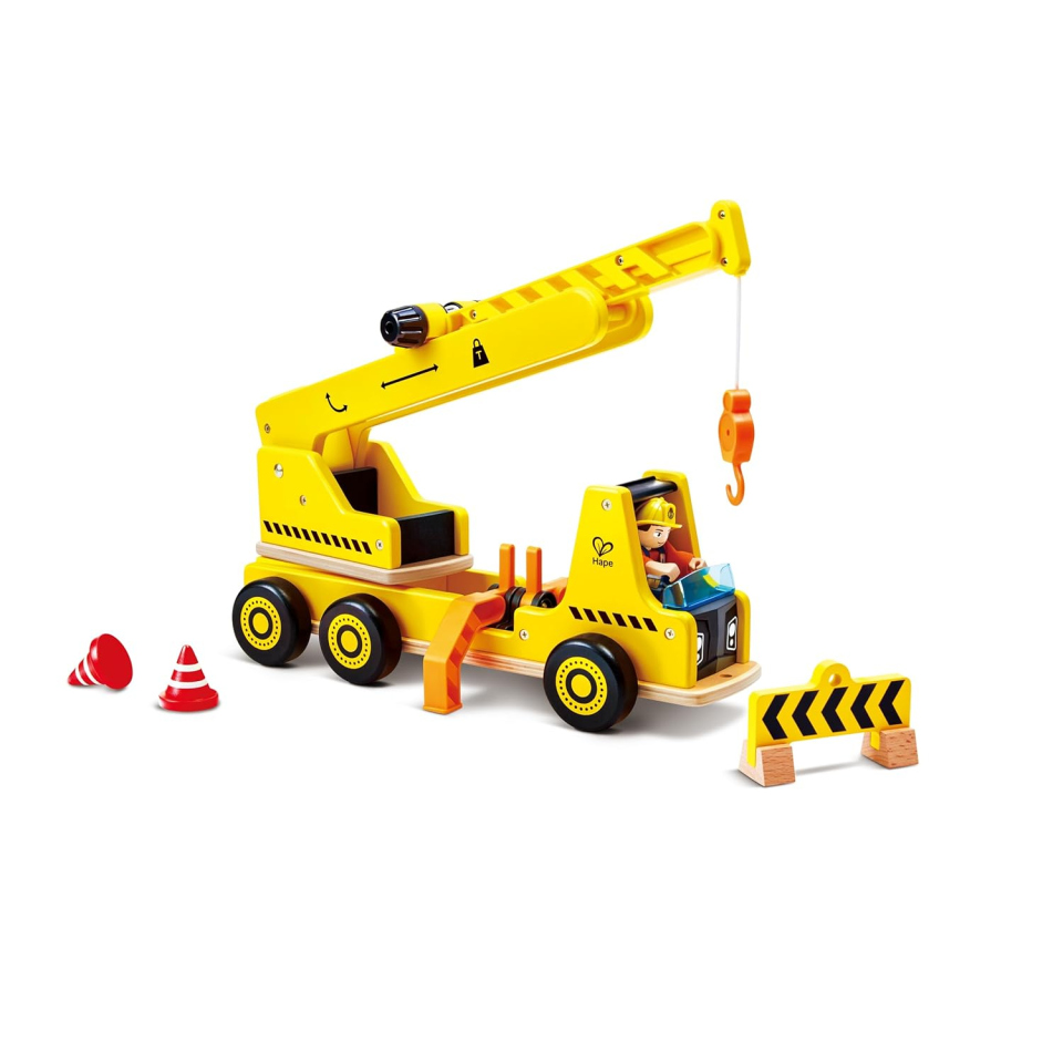 Hape Gru da Cantiere in Legno con Braccio Estraibile
