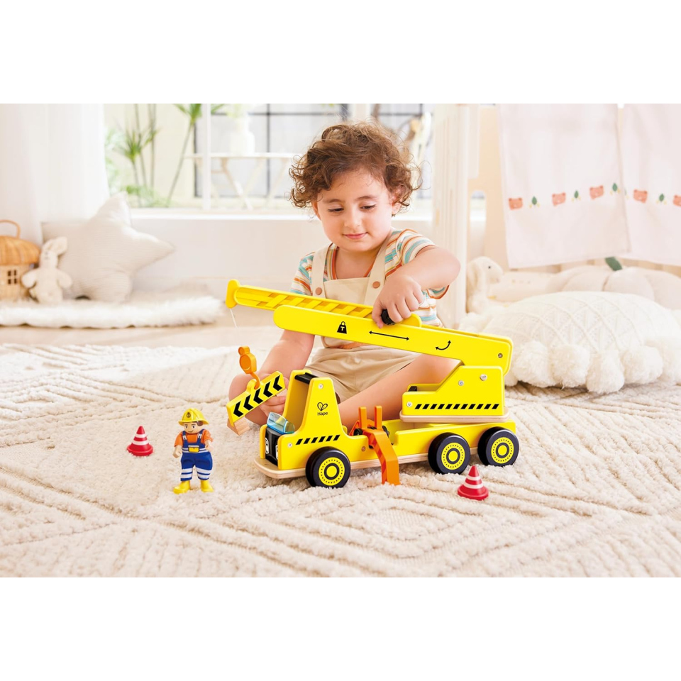 Hape Gru da Cantiere in Legno con Braccio Estraibile
