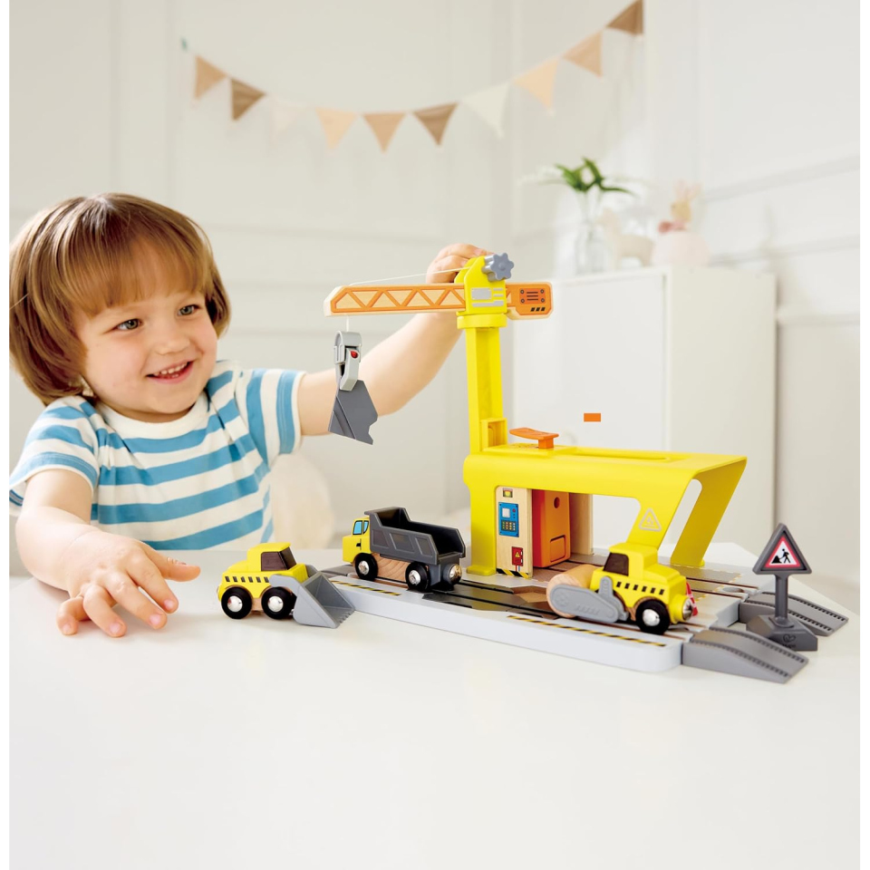 Hape Gru Ferroviaria da Costruzione – Set Trenino Espandibile