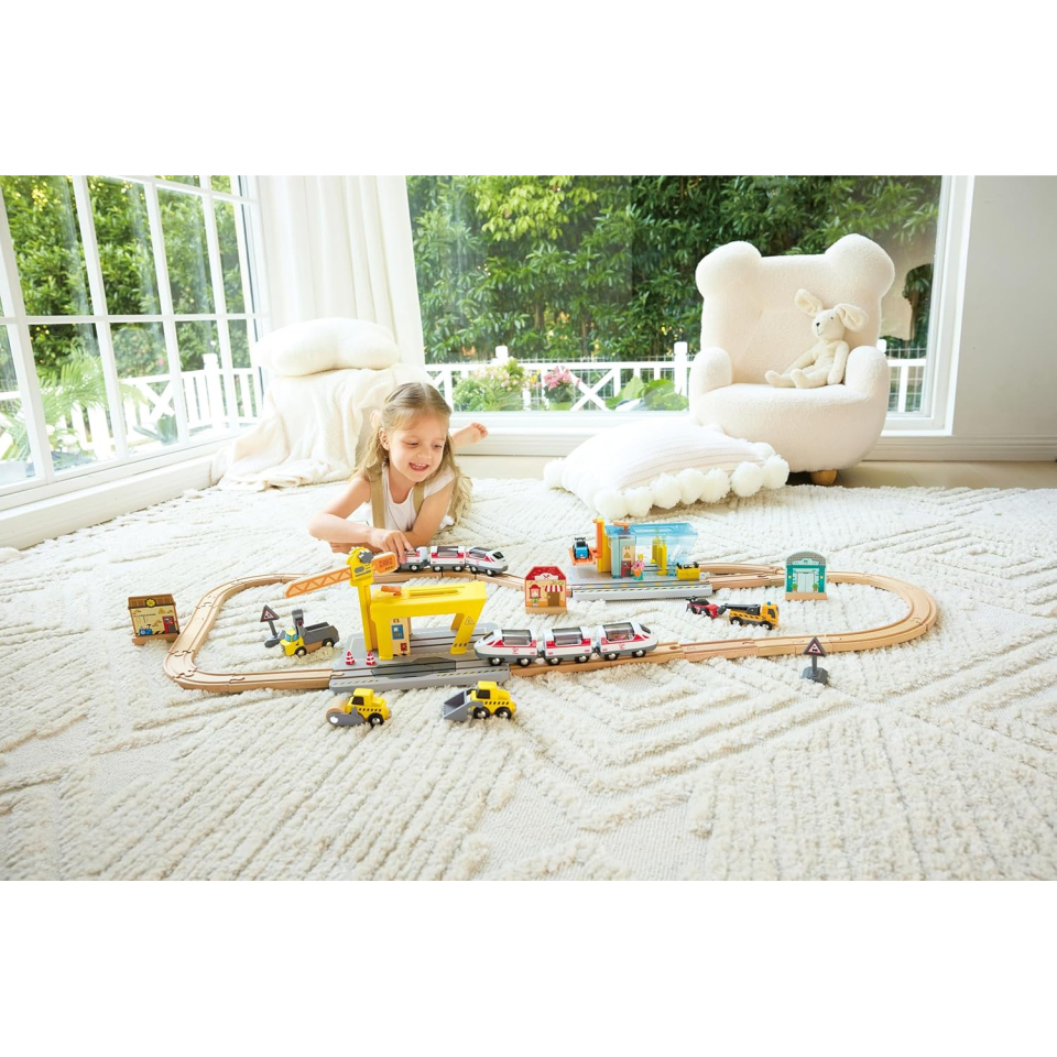 Hape Gru Ferroviaria da Costruzione – Set Trenino Espandibile