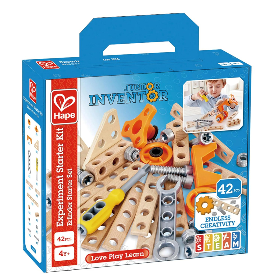 Hape Junior Inventor – Kit Costruzioni STEAM 42 Pezzi dai 4 Anni