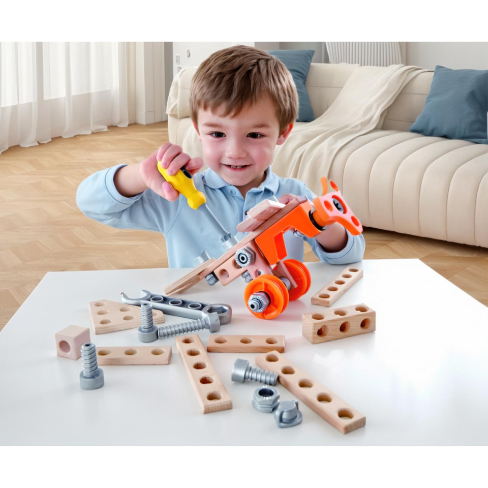 Hape Junior Inventor – Kit Costruzioni STEAM 42 Pezzi dai 4 Anni