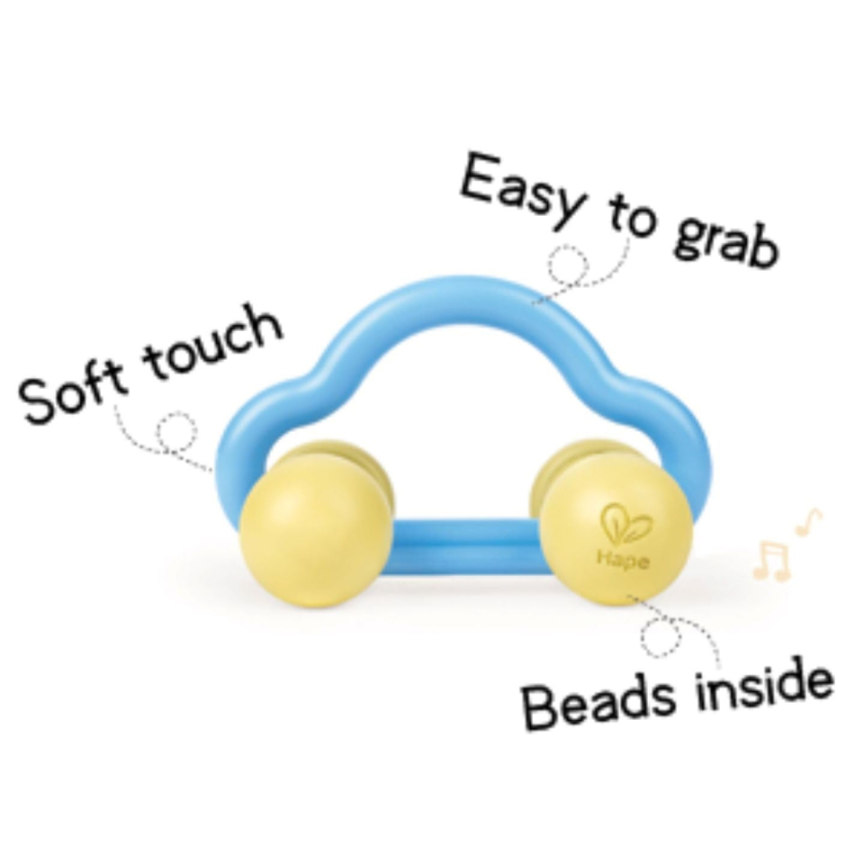 Hape Macchinina Sonaglio in Riso Giapponese – Gioco Sensoriale dai 6 Mesi