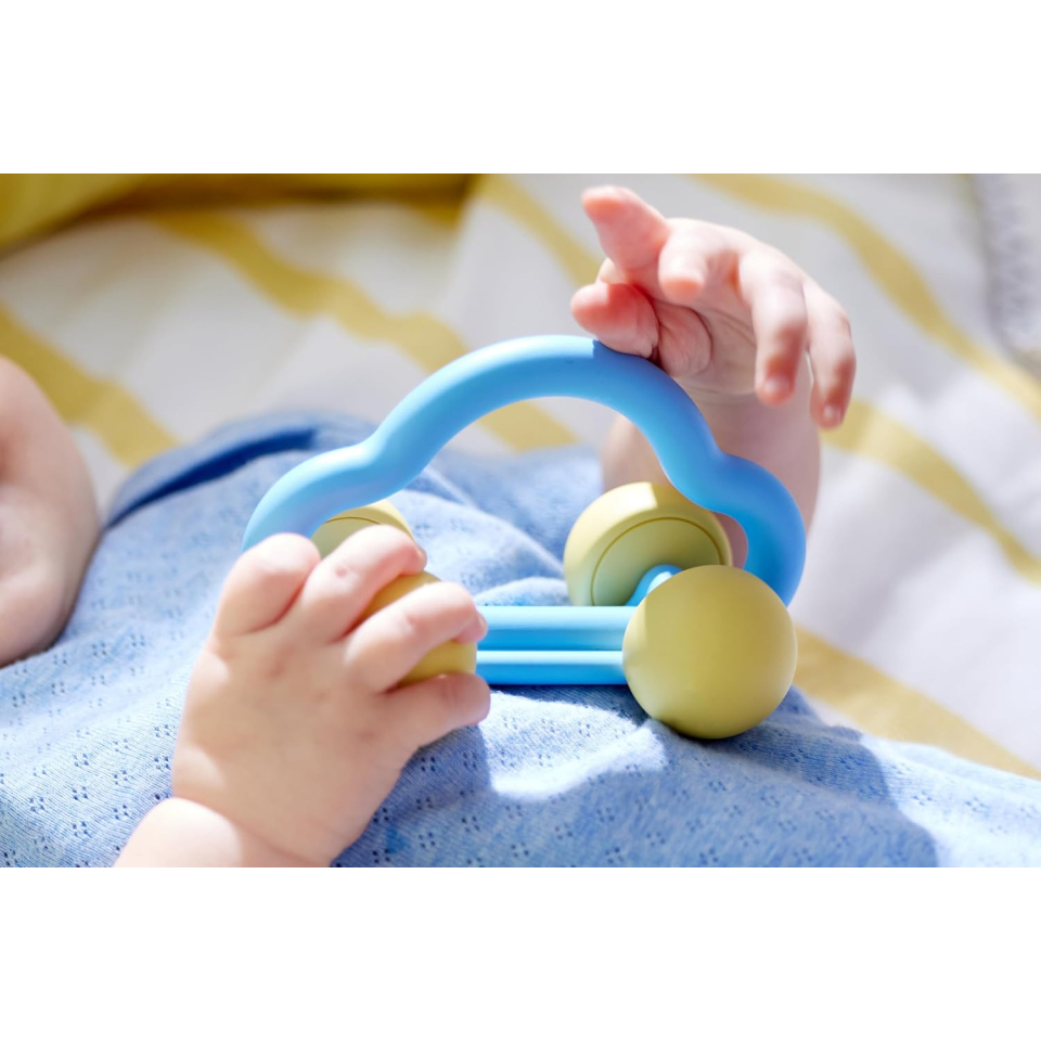 Hape Macchinina Sonaglio in Riso Giapponese – Gioco Sensoriale dai 6 Mesi