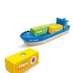 Hape Nave da Carico con Gru Magnetica – Set Ferroviario in Legno