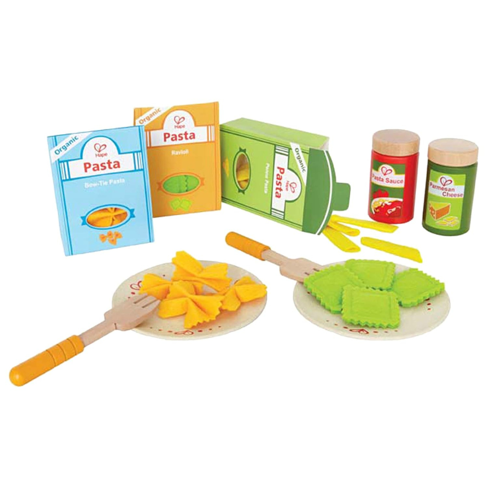 Hape Pasta e Condimenti – Set Cibo Giocattolo in Legno