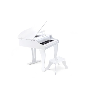 Hape Pianoforte Elettronico Bianco Deluxe con Sgabello – 30 Tasti