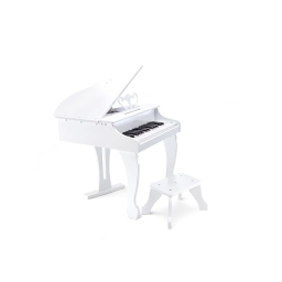 Hape Pianoforte Elettronico Bianco Deluxe con Sgabello – 30 Tasti