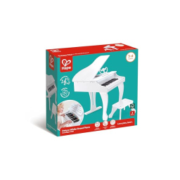 Hape Pianoforte Elettronico Bianco Deluxe con Sgabello – 30 Tasti