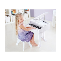Hape Pianoforte Elettronico Bianco Deluxe con Sgabello – 30 Tasti