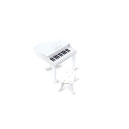 Hape Pianoforte Elettronico Bianco Deluxe con Sgabello – 30 Tasti