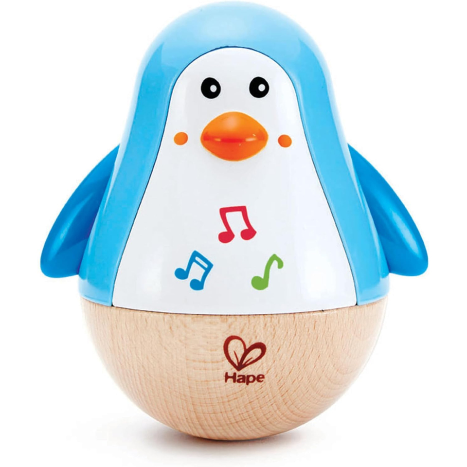 Hape Set Pinguino Musicale e Rainmaker in Legno
